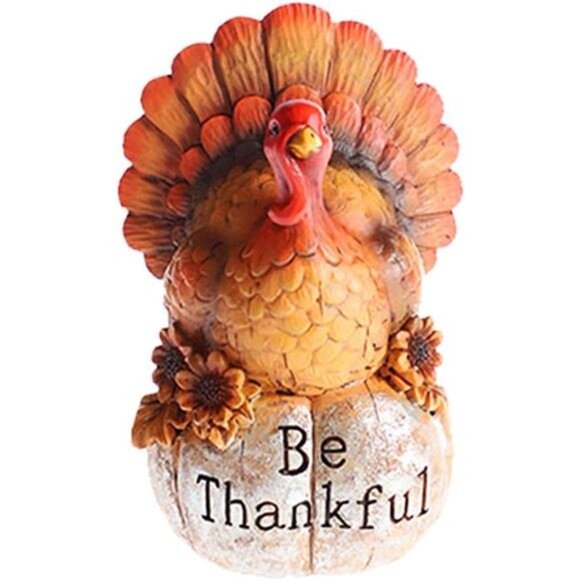 Thanksgiving Decorations Hand-Painted Turkey Pumpkin,Tabletop Turkey Fall Autumn - Picture 1 of 6